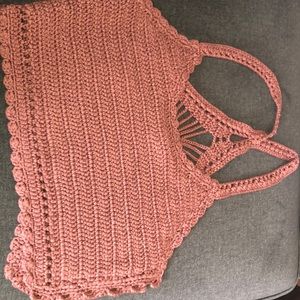 Crochet side button crop top